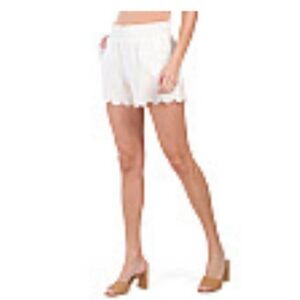 Johnny Was Jade linen Blend Gila Embroidered shorts